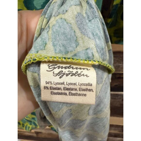 Gudrun Sjoden Tunic Sahara Jersey Geo Heart Print Stretch Sharkbite size Medium - Picture 5 of 9